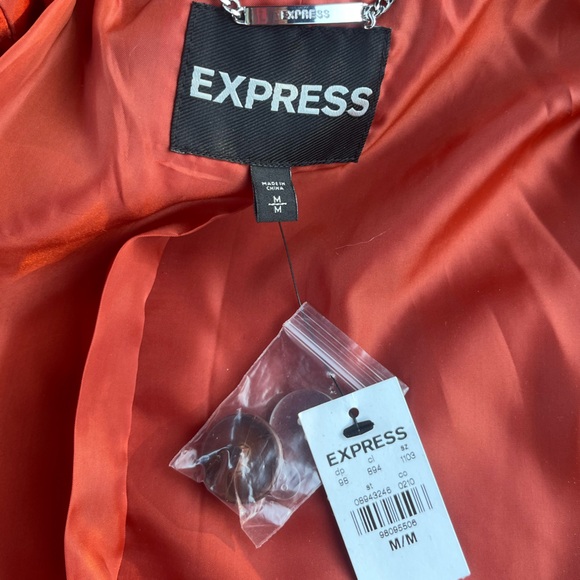 Express; Bold Orange Wool Pea Coat; Mint Condition (NWT); Woman’s M - Picture 4 of 9